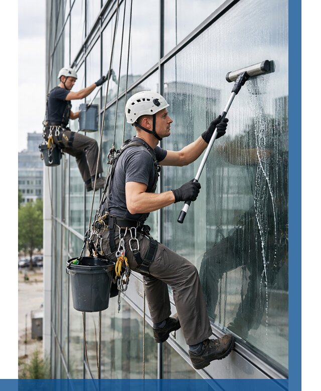 Мойка витражей альпинистами в Красноярске от 711 р. под ключ|ВЫСОТНИК-Крс