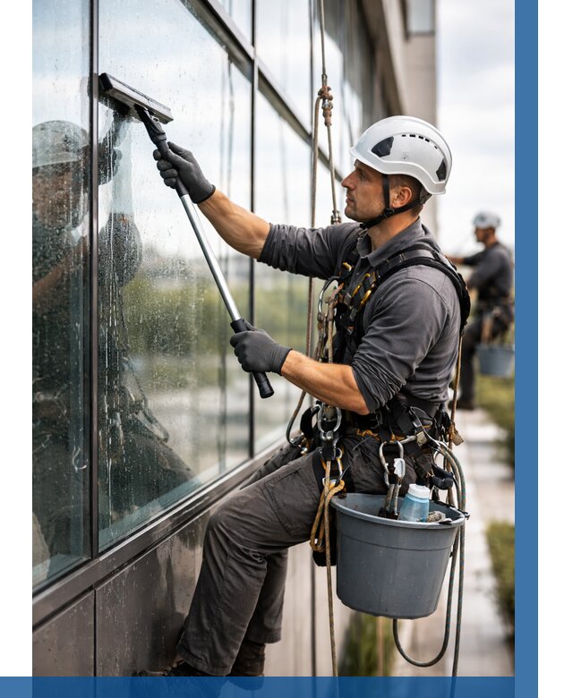 Мойка стеклянных фасадов в Красноярске от 203 р. | ВЫСОТНИК-Крс