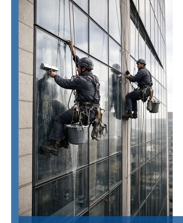 Профессиональная мойка стеклянных фасадов зданий в Красноярске