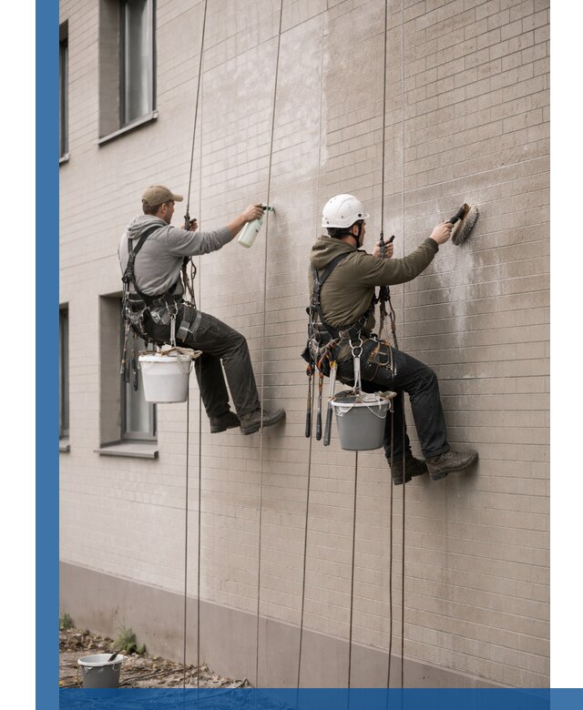 Удаление высолов с фасада зданий в Красноярске без повреждений и следов