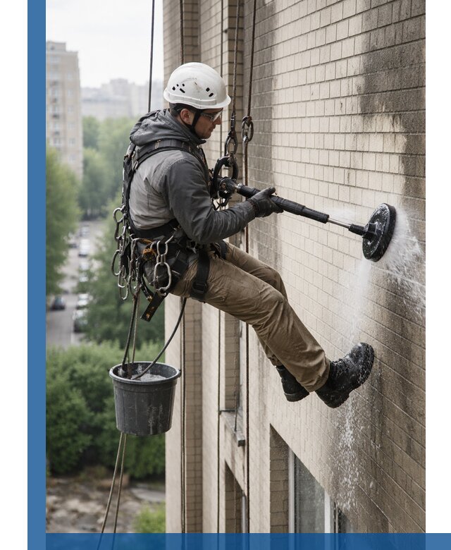 Очистка фасада от копоти в Красноярске профессионально и безопасно