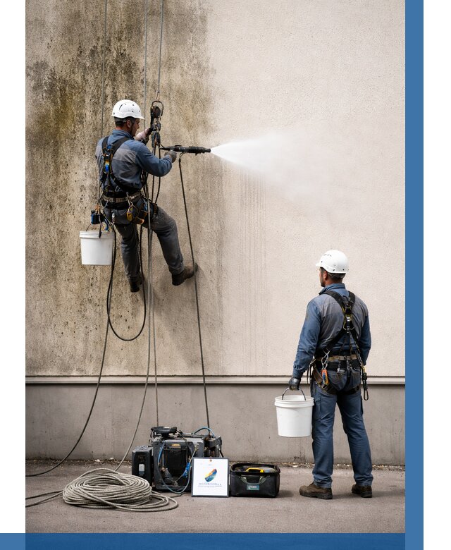 Очистка фасада от плесени в Красноярске от 305 р. | ВЫСОТНИК-Крс