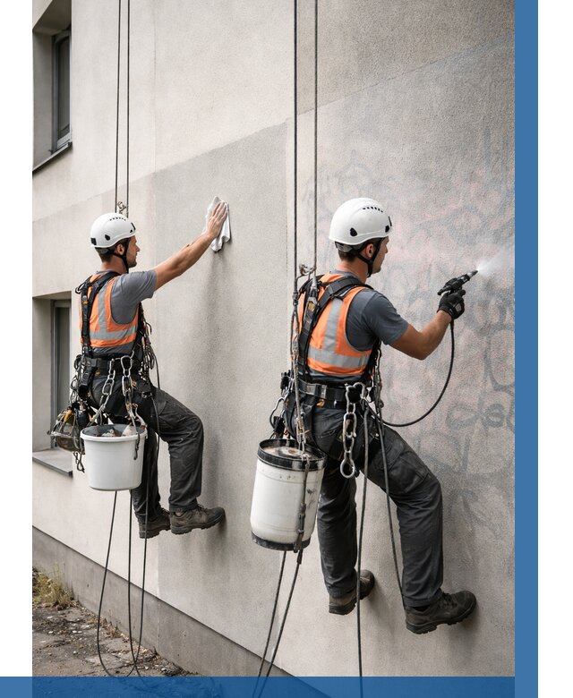 Антиграффити покрытие фасада в Красноярске от 610 р. | ВЫСОТНИК-Крс