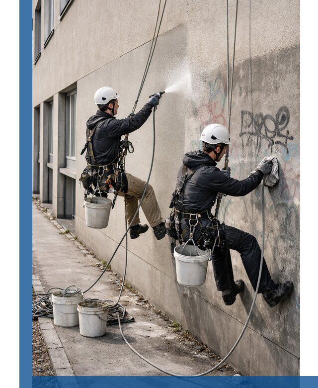 Антиграффити покрытие фасада с защитой от надписей в Красноярске