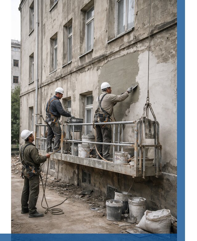 Капитальный ремонт фасада в Красноярске от 4267 р. | ВЫСОТНИК-Крс