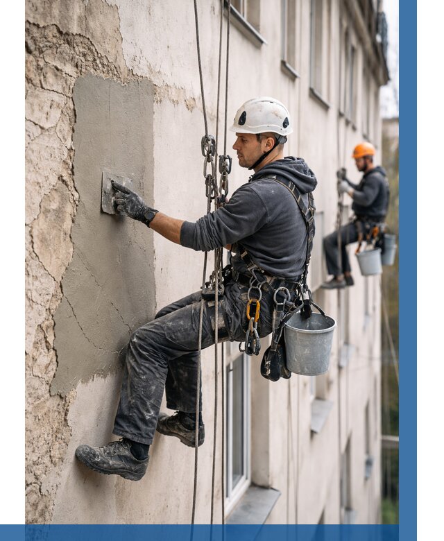 Восстановление штукатурки фасада в Красноярске от 1219 р. | ВЫСОТНИК-Крс