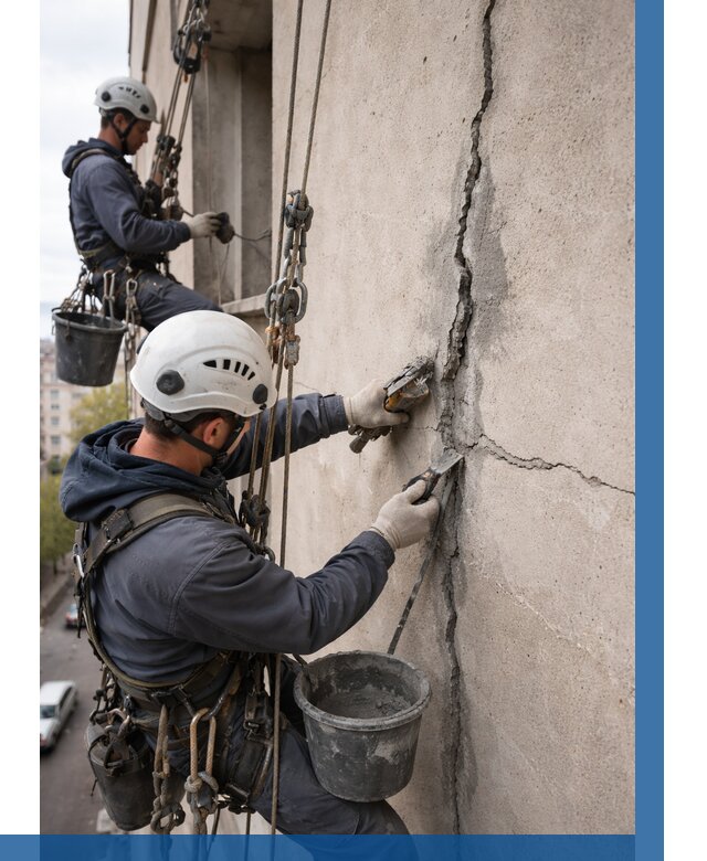 Заделка трещин на фасаде в Красноярске от 914 р. | ВЫСОТНИК-Крс