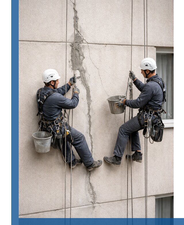 Заделка трещин на фасаде в Красноярске с гарантийным ремонтом