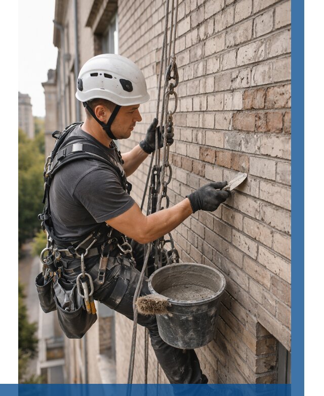 Ремонт кирпичной кладки фасада в Красноярске от 1829 р. | ВЫСОТНИК-Крс