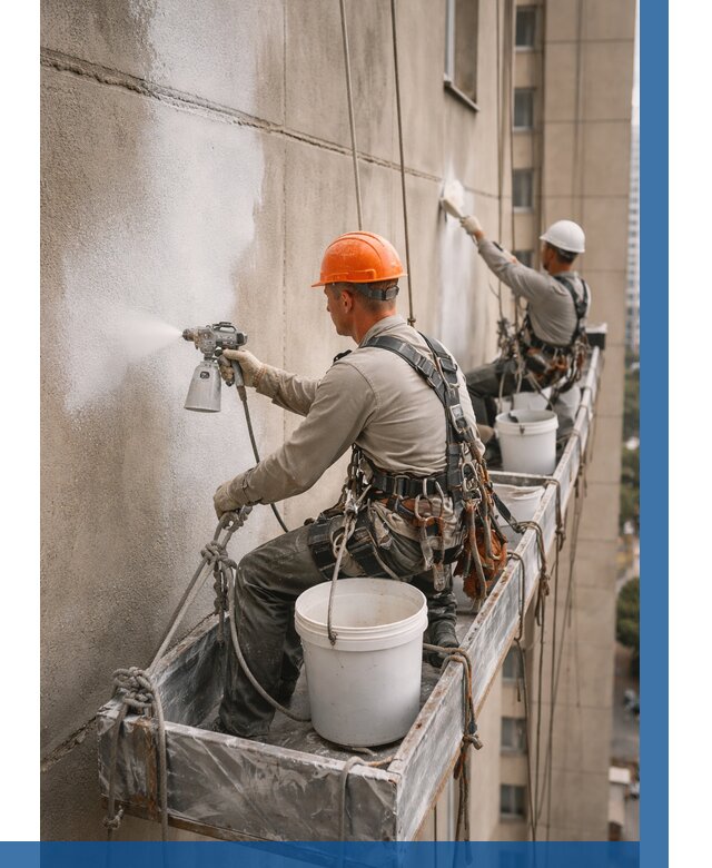 Грунтовка фасада на высоте в Красноярске от 122 р. | ВЫСОТНИК-Крс