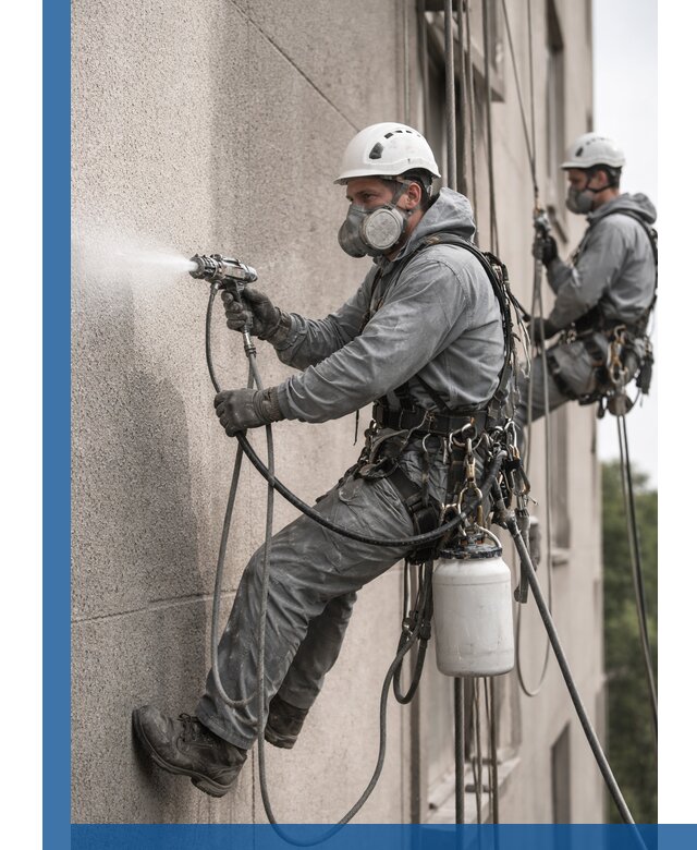 Безвоздушная покраска фасадов зданий в Красноярске профессионально