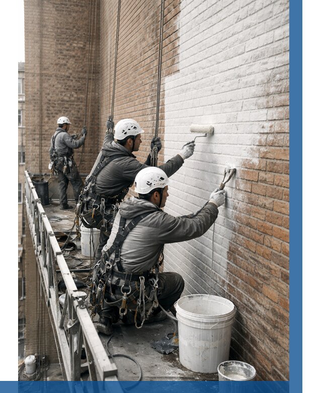 Покраска кирпичного фасада в Красноярске от 356 р. | ВЫСОТНИК-Крс