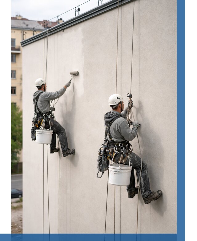 Покраска оштукатуренного фасада в Красноярске от 325 р. | ВЫСОТНИК-Крс