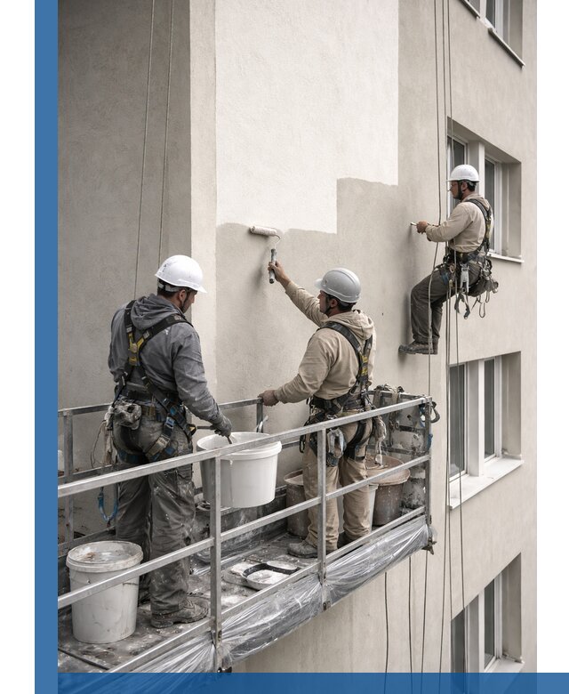 Покраска оштукатуренного фасада в Красноярске под ключ с гарантией