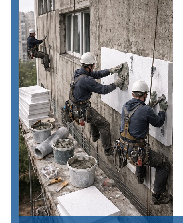 Утепление фасада пенополистиролом в Красноярске под ключ