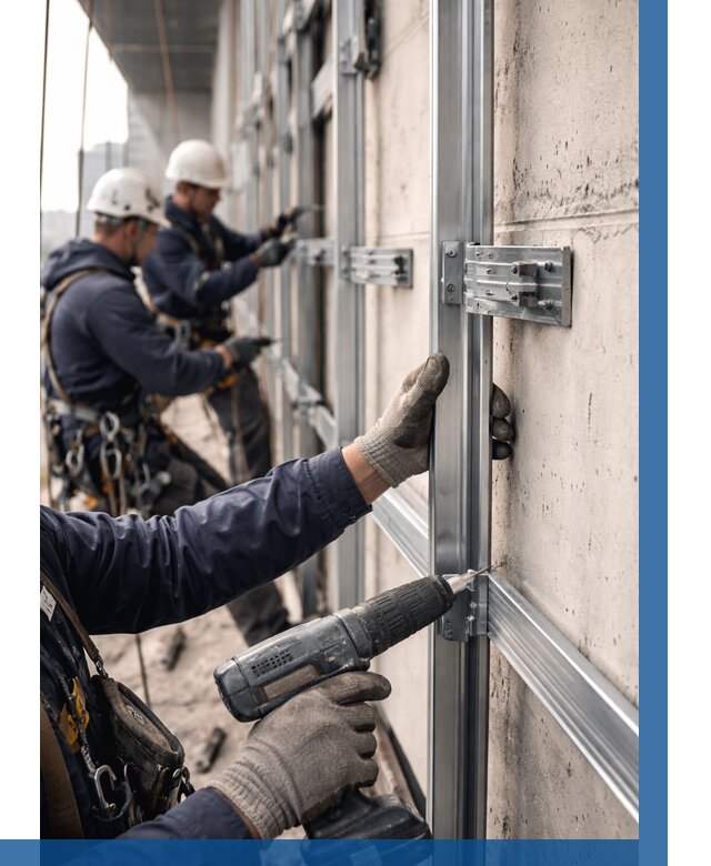 Монтаж подсистемы вентфасада в Красноярске от 864 р. | ВЫСОТНИК-Крс