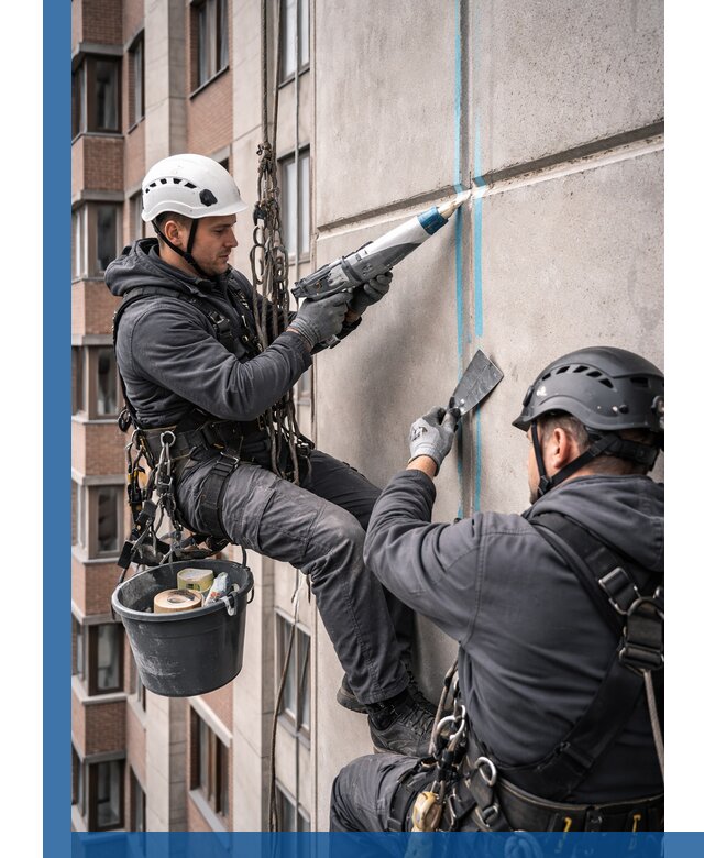 Вторичная герметизация швов фасада и кровли в Красноярске