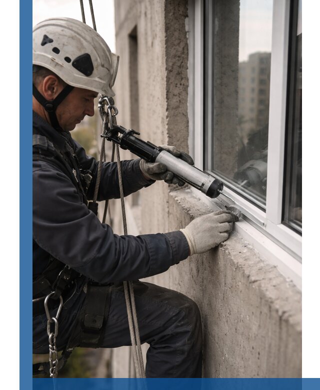 Герметизация оконных швов снаружи в Красноярске профессионально