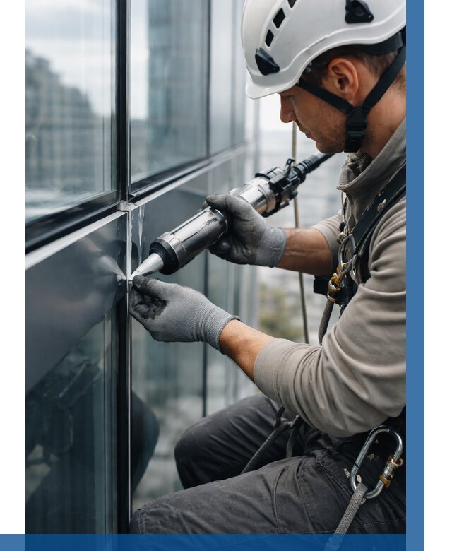 Герметизация стыков витража в Красноярске от 1219 р. | ВЫСОТНИК-Крс