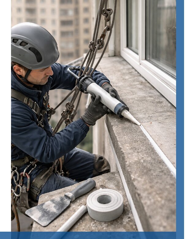 Герметизация балконного козырька в Красноярске от 4572 р. | ВЫСОТНИК-Крс