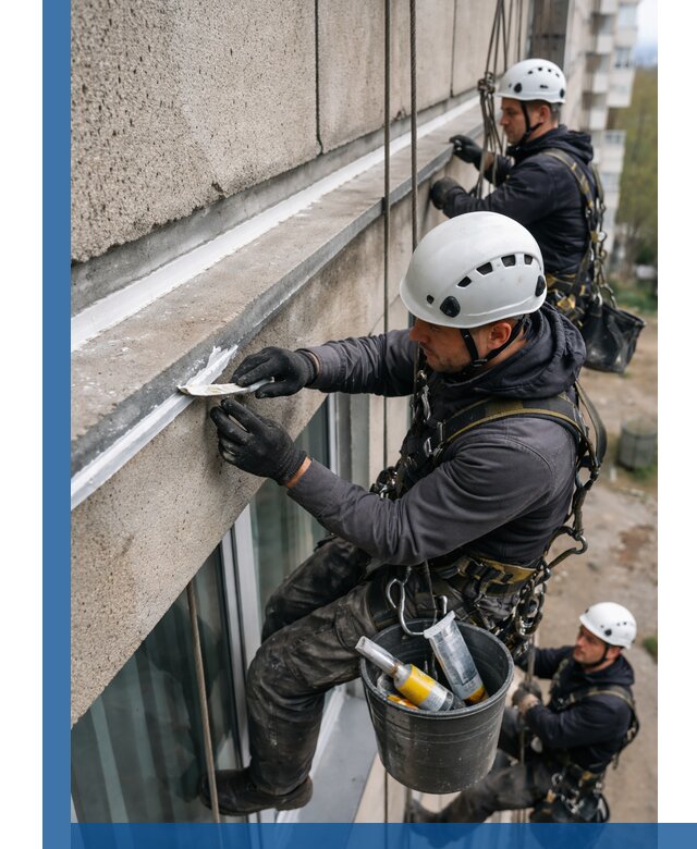 Герметизация примыкания балкона в Красноярске под ключ с гарантией