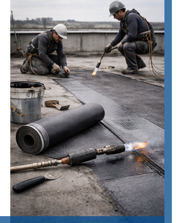 Ремонт рулонной кровли в Красноярске от 660 р. | ВЫСОТНИК-Крс