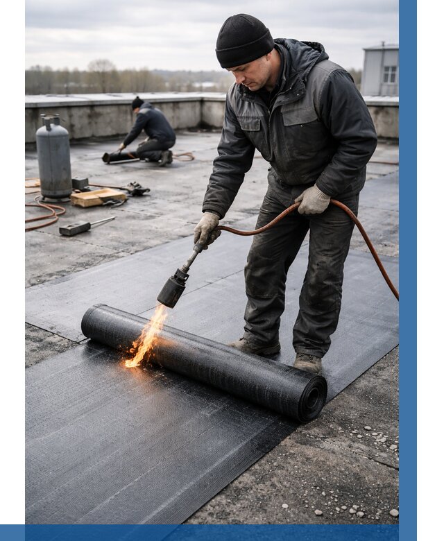 Ремонт наплавляемой кровли в Красноярске от 711 р. | ВЫСОТНИК-Крс