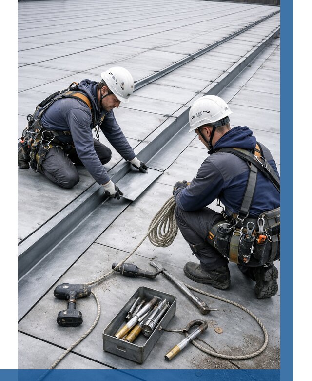 Ремонт фальцевой кровли в Красноярске от 711 р. | ВЫСОТНИК-Крс