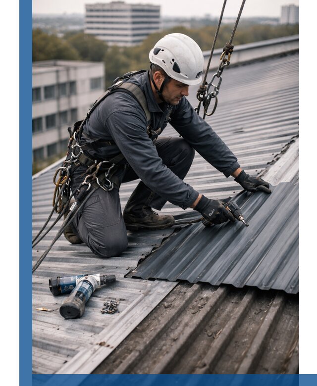 Ремонт профнастила на кровле в Красноярске, работы под ключ