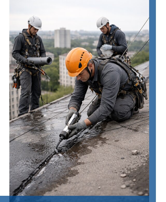 Устранение протечек кровли в Красноярске от 12192 р. | ВЫСОТНИК-Крс