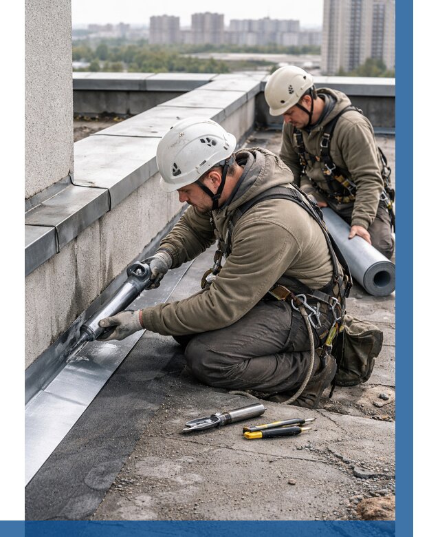 Ремонт кровельных примыканий в Красноярске от 1219 р. | ВЫСОТНИК-Крс