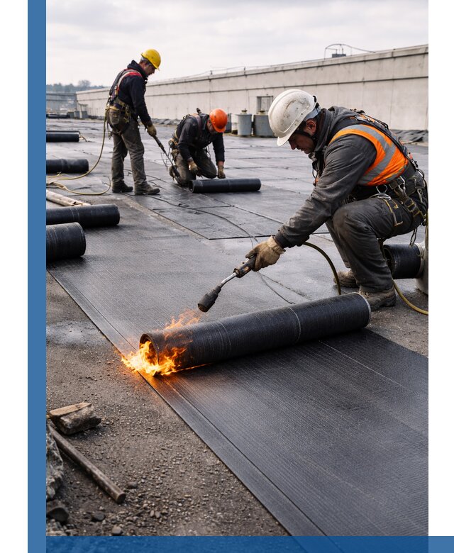 Монтаж наплавляемой кровли в Красноярске профессионально