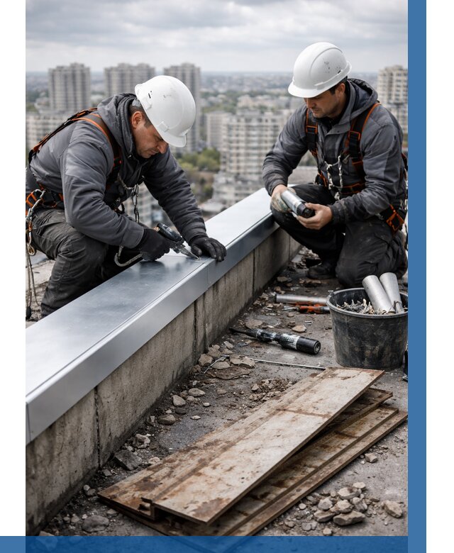 Замена парапетных крышек под ключ в Красноярске от 1219 р. | ВЫСОТНИК-Крс