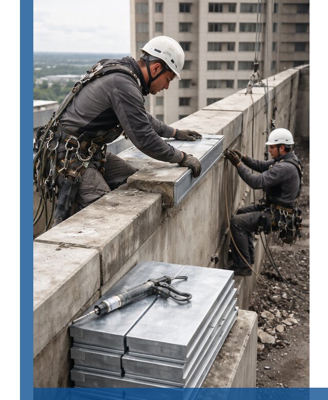 Замена парапетных крышек и установка новых в Красноярске