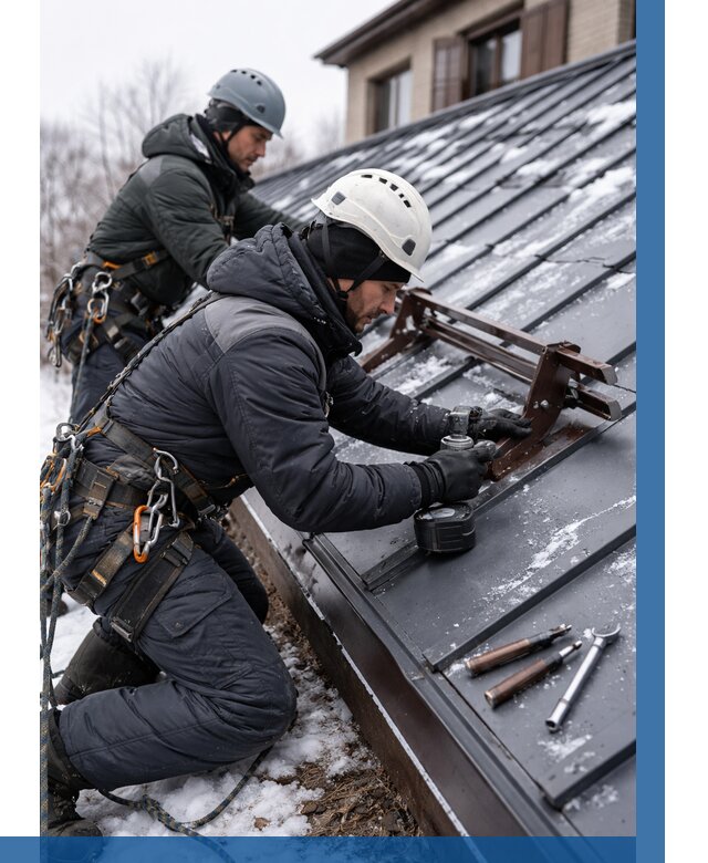 Монтаж снегозадержателей в Красноярске от 457 р. | ВЫСОТНИК-Крс