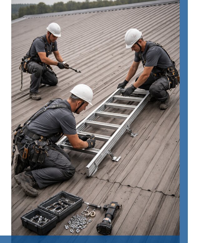 Монтаж кровельной лестницы в Красноярске от 4572 р. | ВЫСОТНИК-Крс