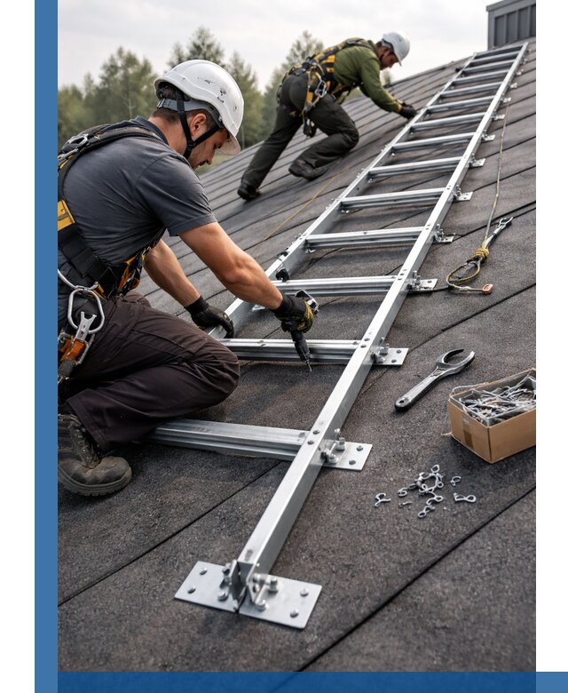 Профессиональный монтаж кровельной лестницы в Красноярске под ключ