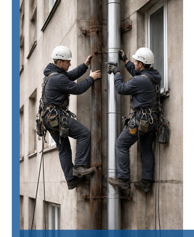 Замена водосточных труб в Красноярске: монтаж и демонтаж под ключ