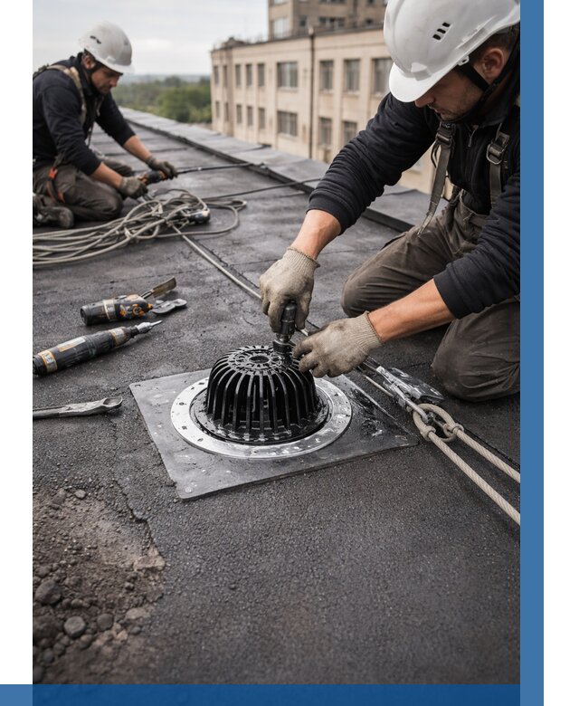 Установка водосточных воронок в Красноярске цена от 3556 р. | ВЫСОТНИК-Крс