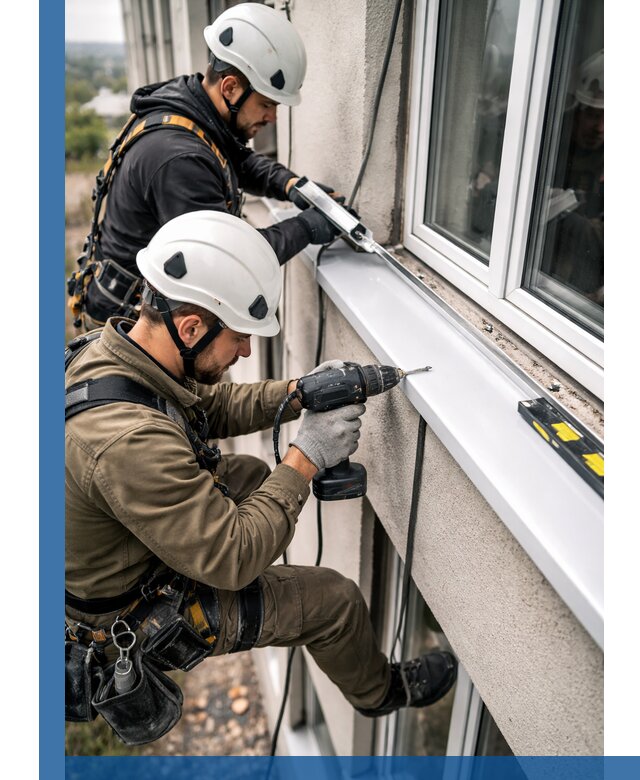 Профессиональный монтаж оконных отливов и отведения воды в Красноярске