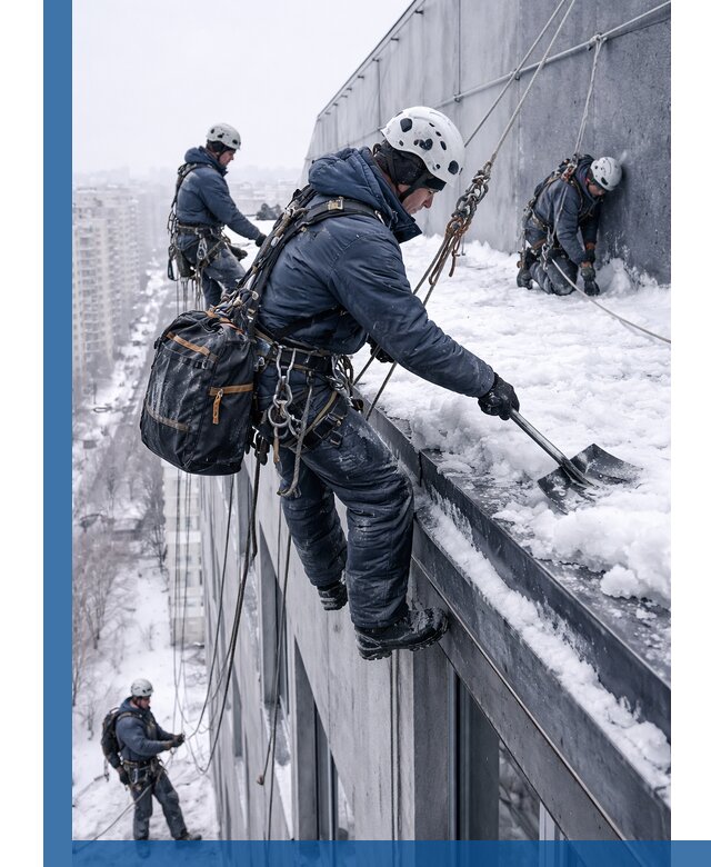 Абонентское обслуживание кровли зимой в Красноярске регулярный уход