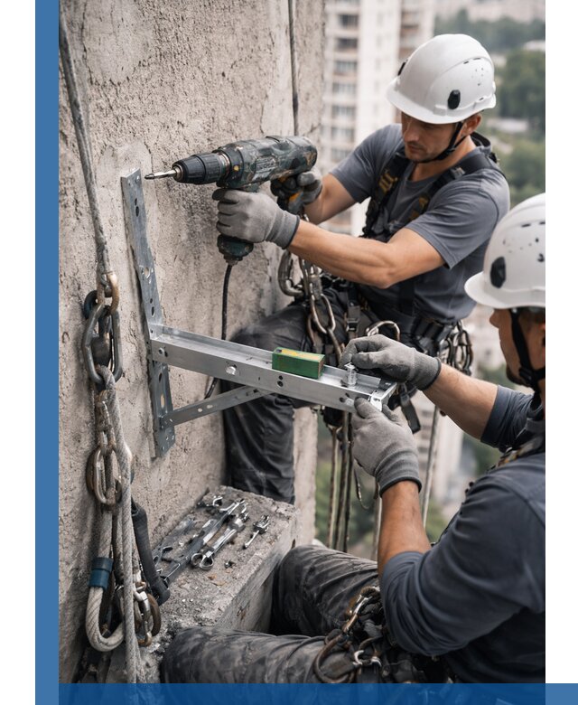 Установка кронштейнов кондиционера и крепежа в Красноярске