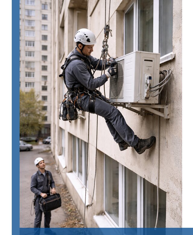 Демонтаж внешнего блока кондиционера в Красноярске профессионально