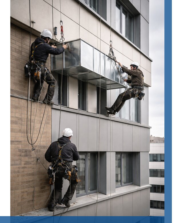 Монтаж воздуховодов на фасаде в Красноярске от 1524 р. | ВЫСОТНИК-Крс