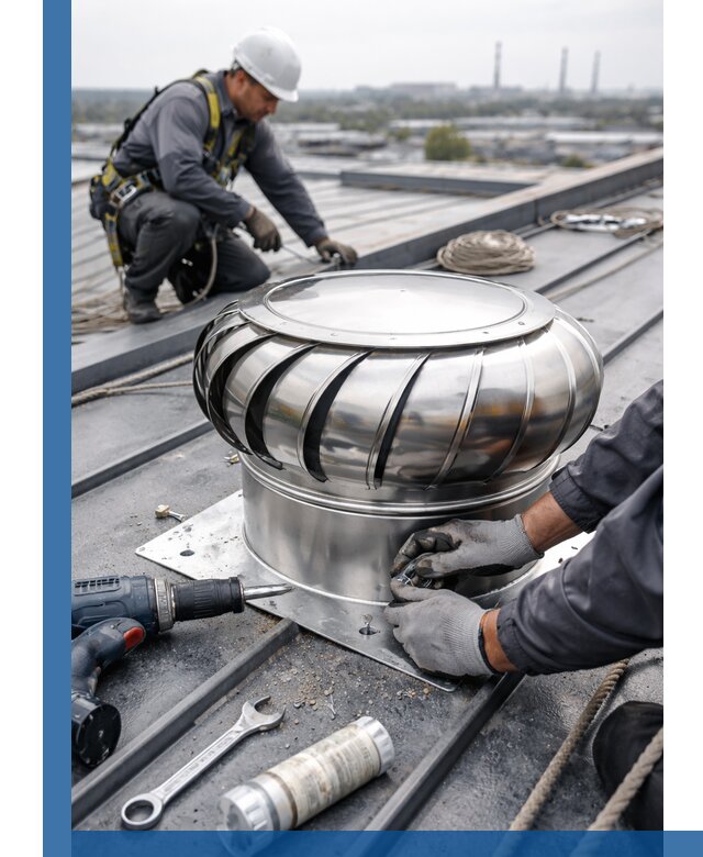 Установка дефлекторов на кровле в Красноярске профессионально