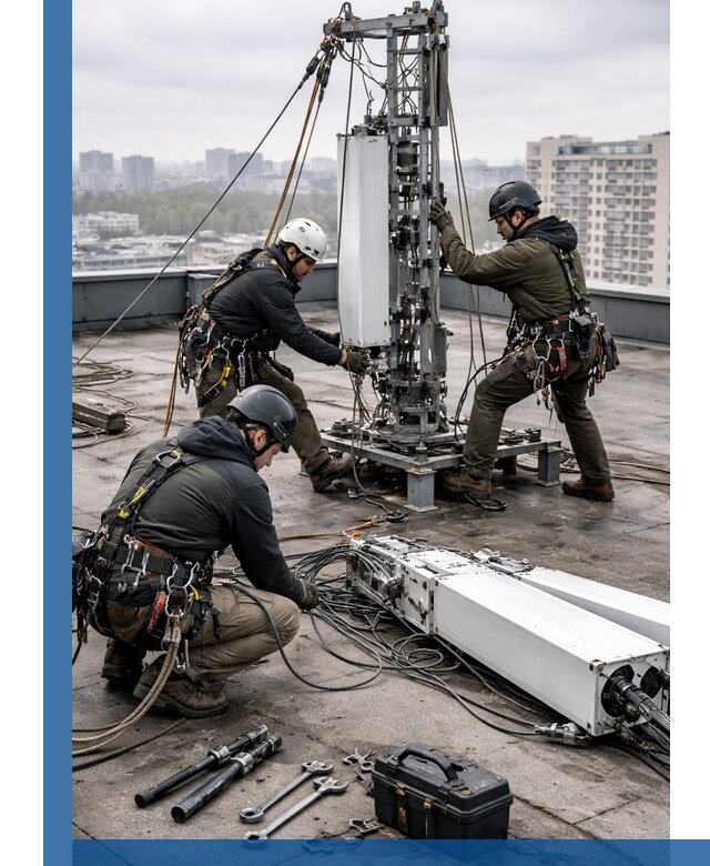 Демонтаж антенн на крыше зданий в Красноярске с гарантией