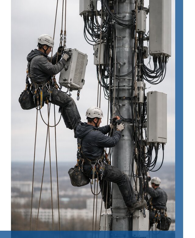 Монтаж оборудования связи на мачте в Красноярске от 7620 р. | ВЫСОТНИК-Крс