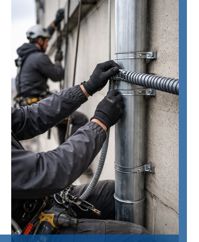 Монтаж гофры для кабеля в Красноярске от 305 р. | ВЫСОТНИК-Крс