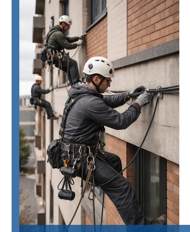 Крепление кабеля на фасаде монтаж и крепеж в Красноярске