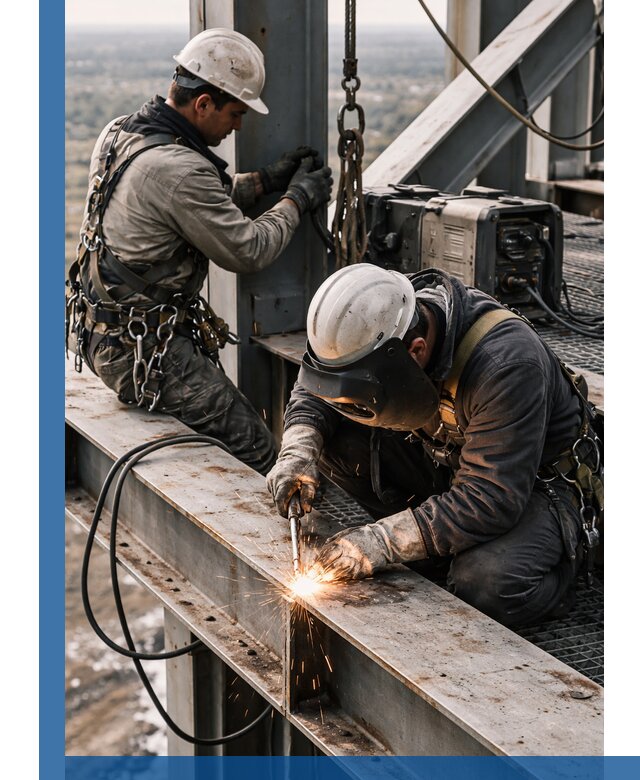 Высотные сварочные работы в Красноярске для промышленных объектов